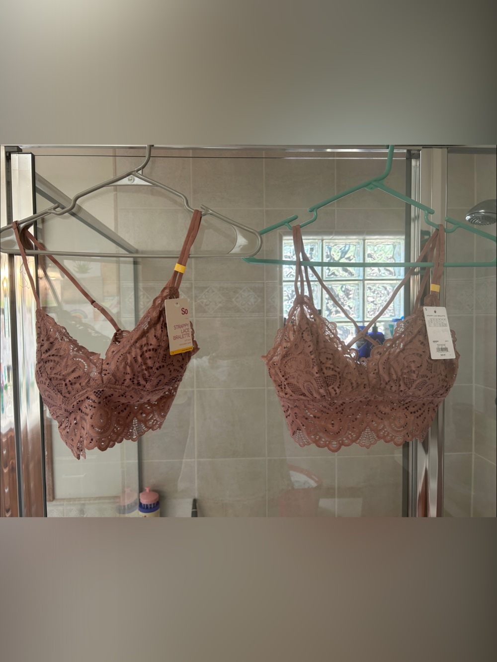 SO Lace Bralette Duo in Mauve Rose